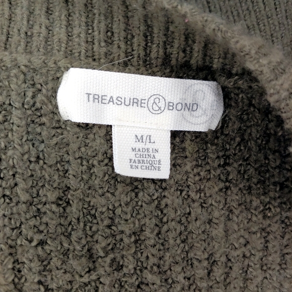 TREASURE & BOND Olive Sarma Cable Cardigan M/L - Picture 3 of 8